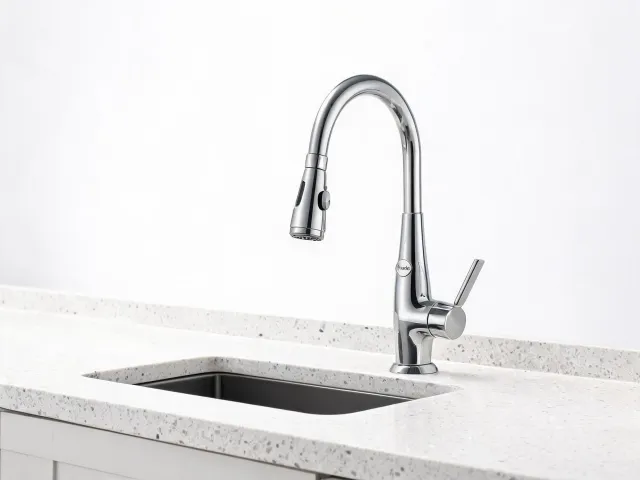 Delta kitchen pull-down faucet chrome finish