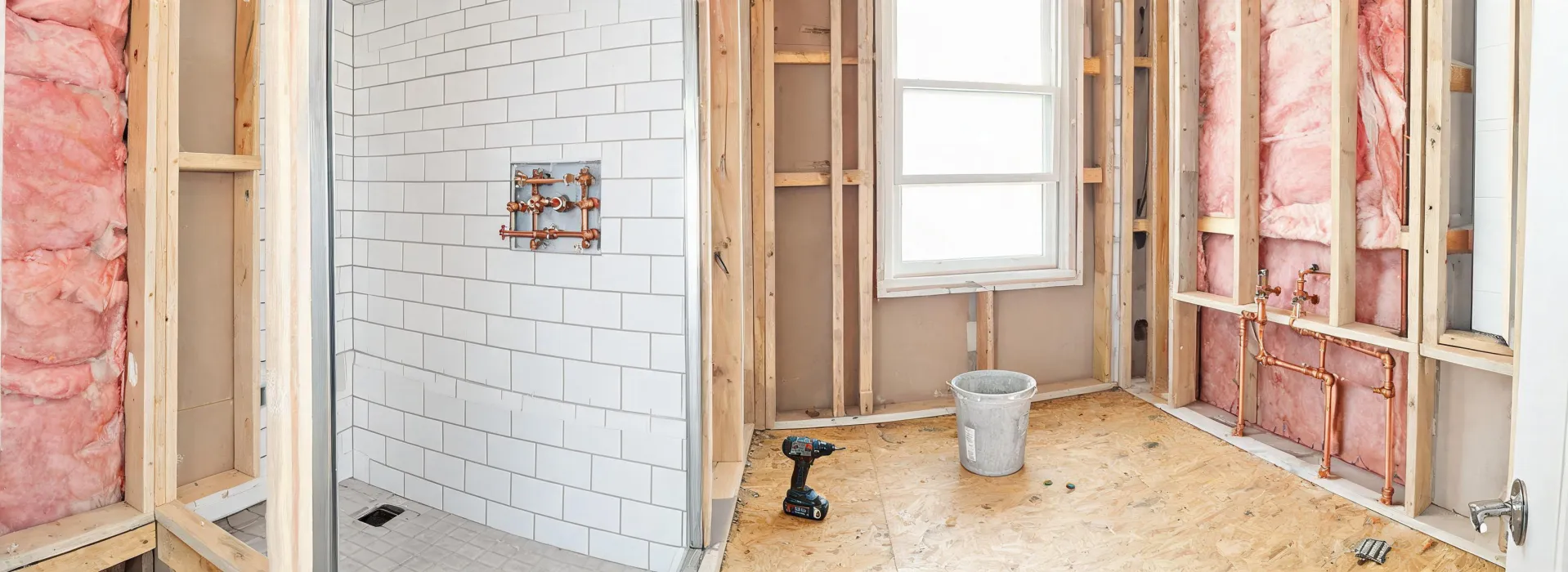 Multifamily bathroom rough-in with Delta shower valve